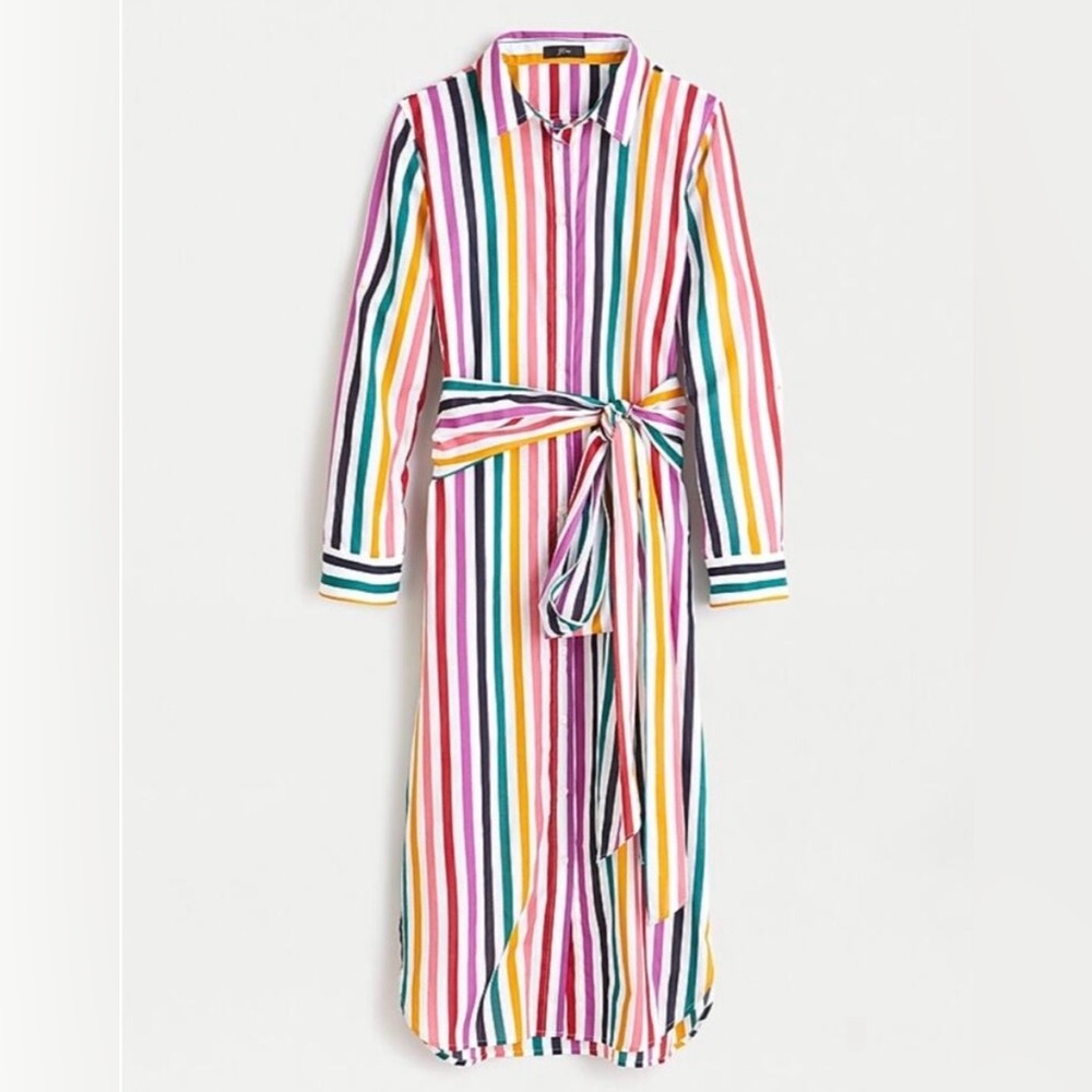 J. Crew Colorful Striped Midi Length Beach Dress size L